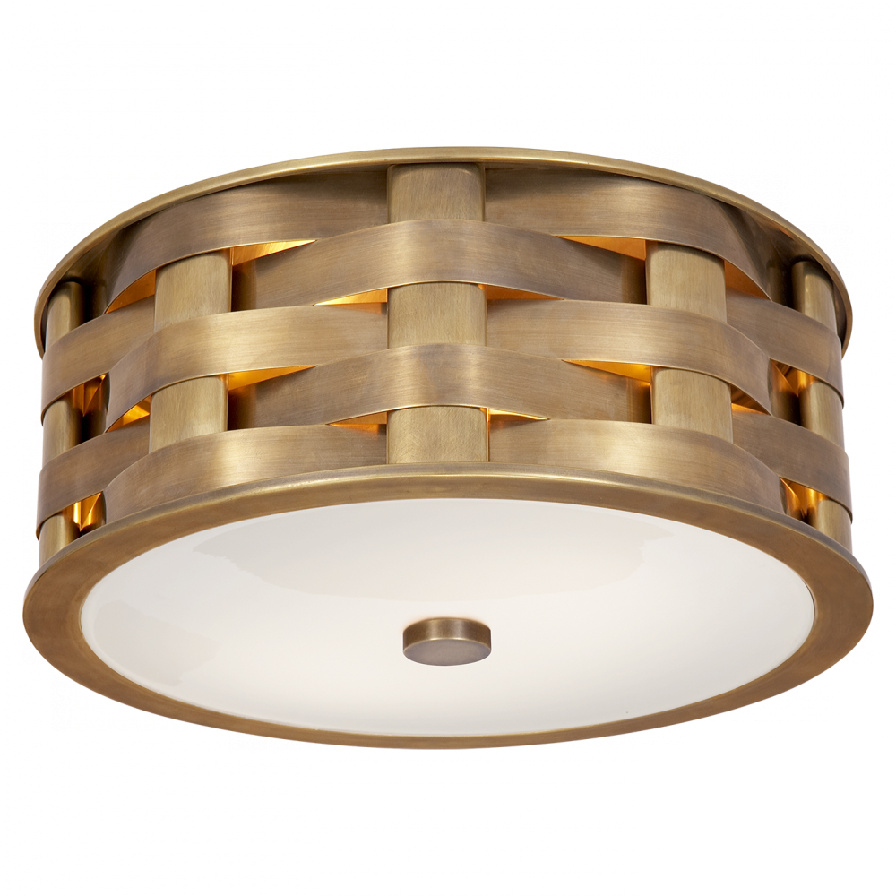 Ralph Lauren Ella Woven Small Flush Mount Natural Brass