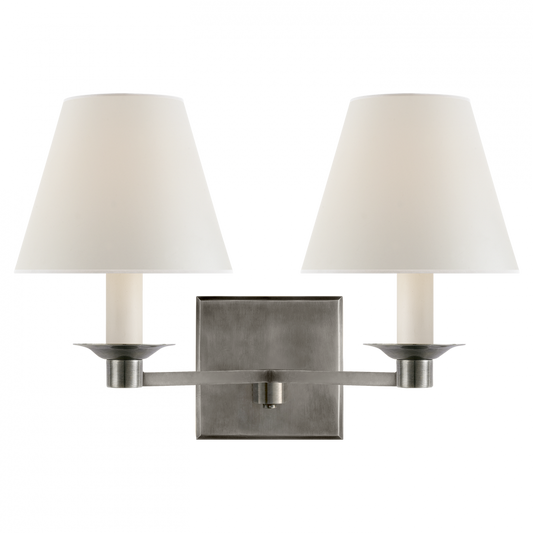 Ralph Lauren Evans Double Arm Sconce Antique Nickel