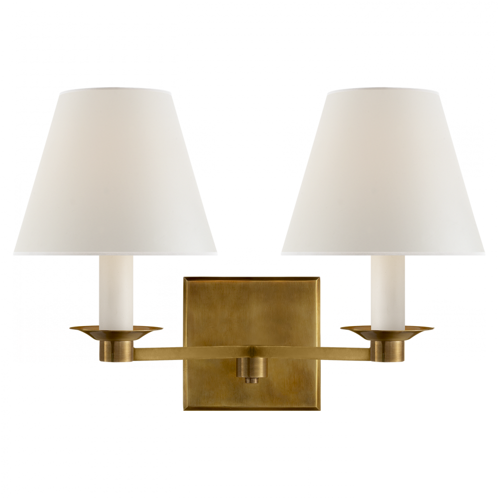 Ralph Lauren Evans Double Arm Sconce Natural Brass