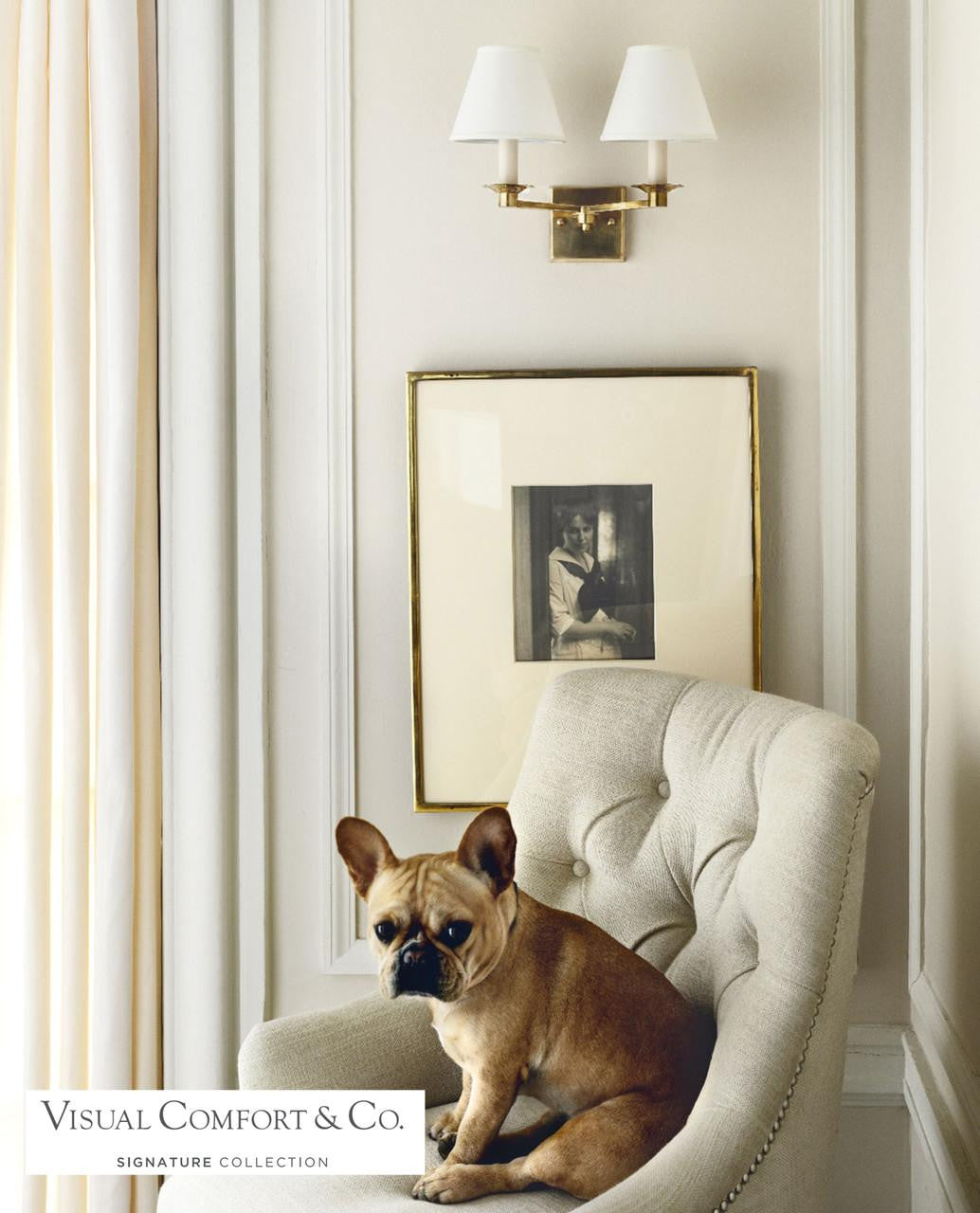 Ralph Lauren Evans Double Arm Sconce Polished Nickel