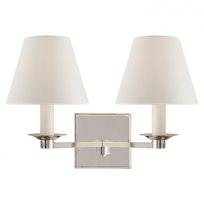 Ralph Lauren Evans Double Arm Sconce - Polished Nickel