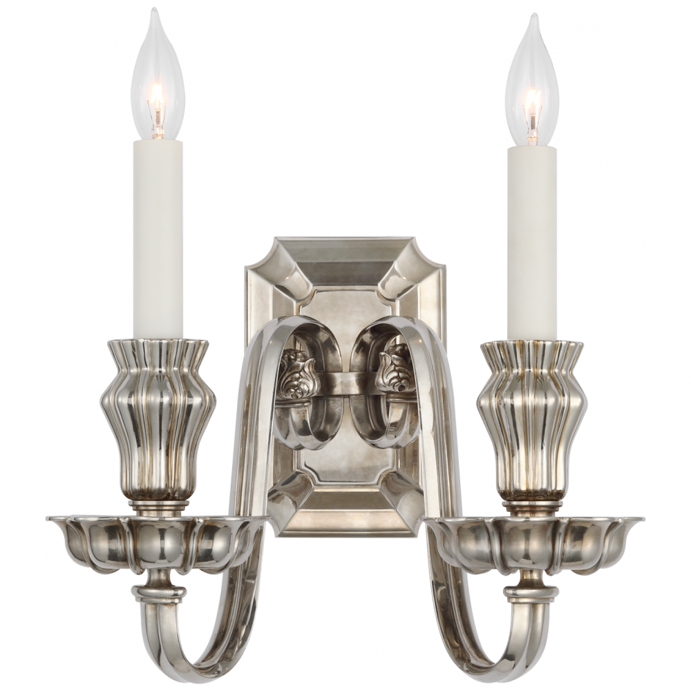 Ralph Lauren Falaise Double Sconce Butler's Silver