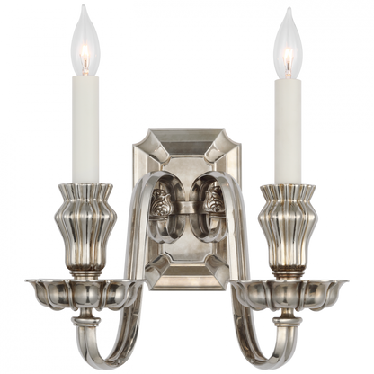Ralph Lauren Falaise Double Sconce Butler's Silver
