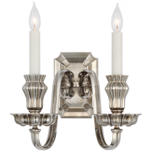 Ralph Lauren Falaise Double Sconce Butler's Silver