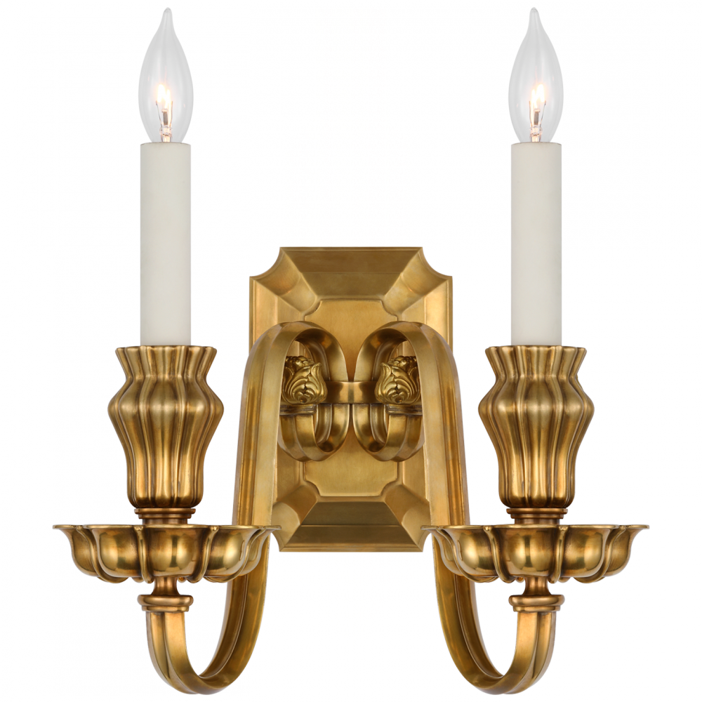 Ralph Lauren Falaise Double Sconce Natural Brass