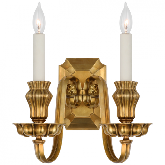 Ralph Lauren Falaise Double Sconce Natural Brass