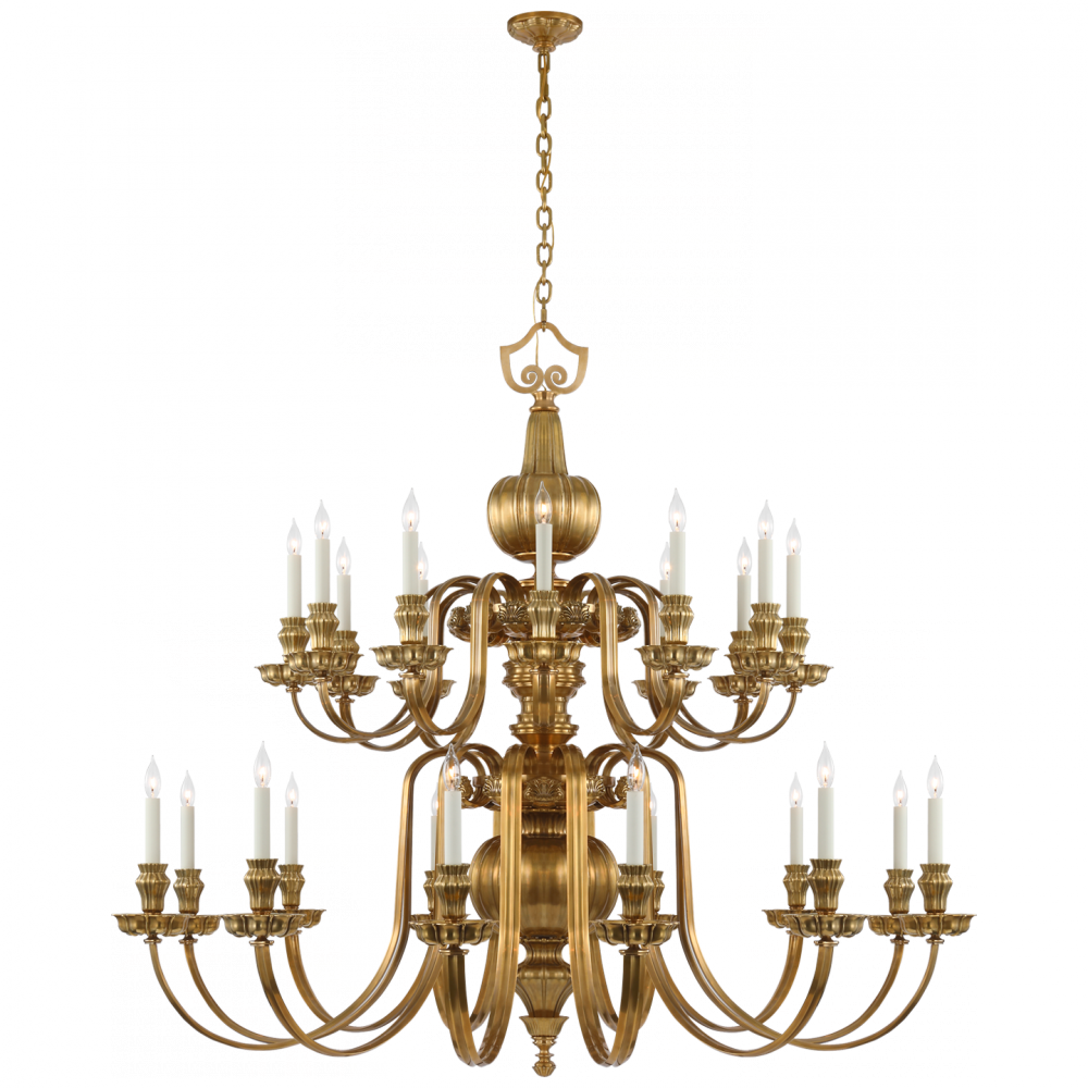 Ralph Lauren Falaise Grande Two Tier Chandelier Natural Brass