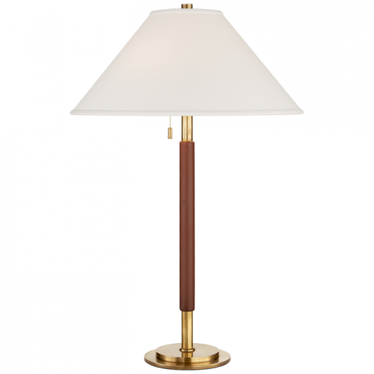 Ralph Lauren Garner Table Lamp Natural Brass and Saddle Leather