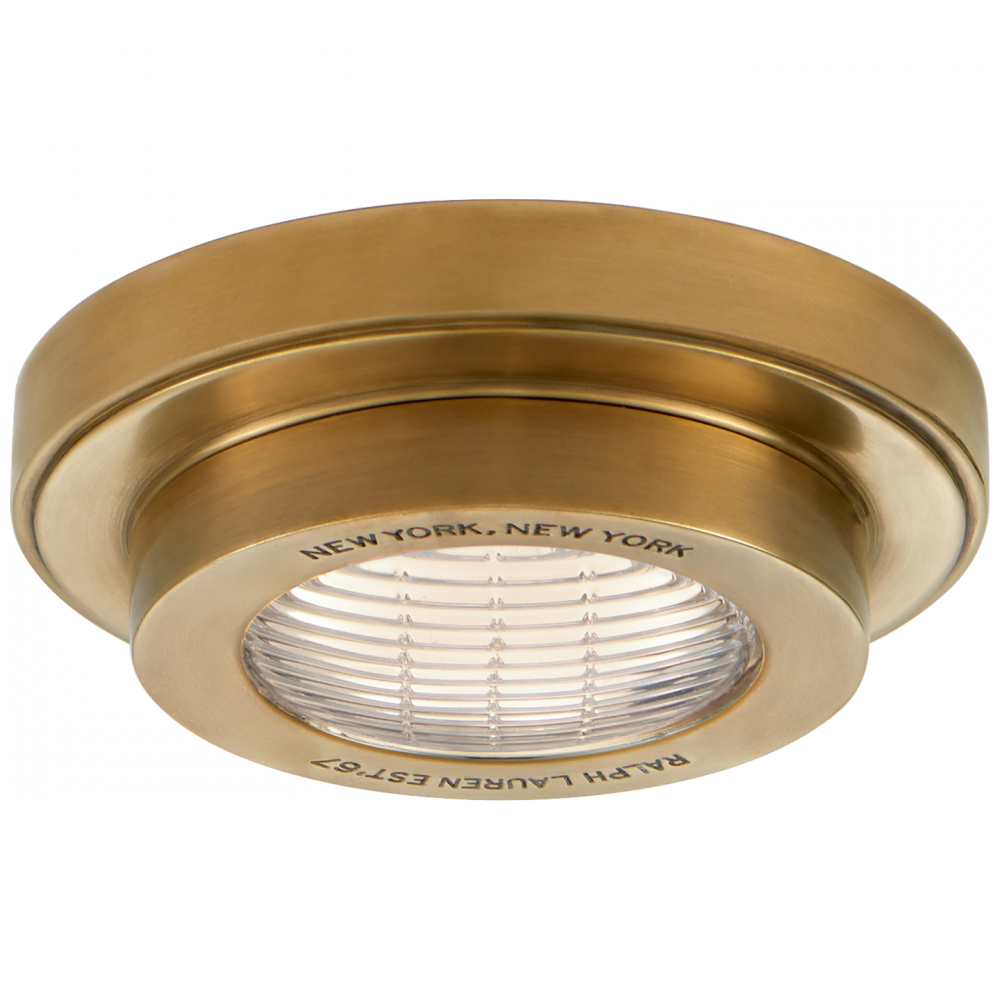 Ralph Lauren Grant 4.5-in Solitaire LED Flush Mount Natural Brass