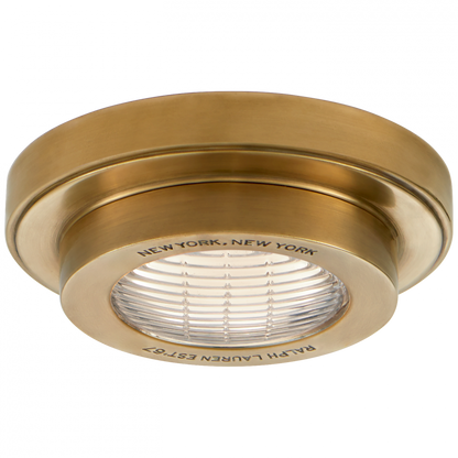 Ralph Lauren Grant 4.5-in Solitaire LED Flush Mount Natural Brass