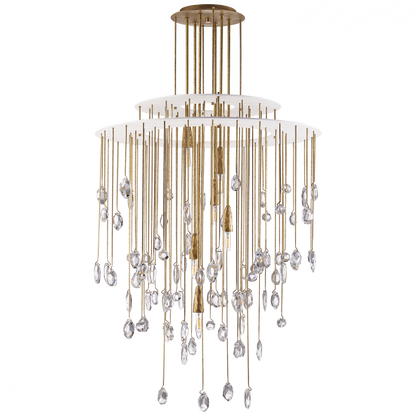 Ralph Lauren Hailee Medium Sculpted Chandelier Natural Brass and Plaster White