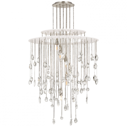Ralph Lauren Hailee Medium Sculpted Chandelier Polished Nickel and Plaster White
