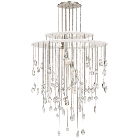 Ralph Lauren Hailee Medium Sculpted Chandelier Polished Nickel and Plaster White
