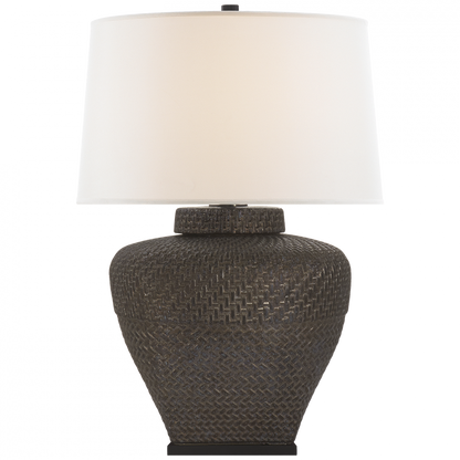 Ralph Lauren Isla Small Table Lamp White Leather Ceramic