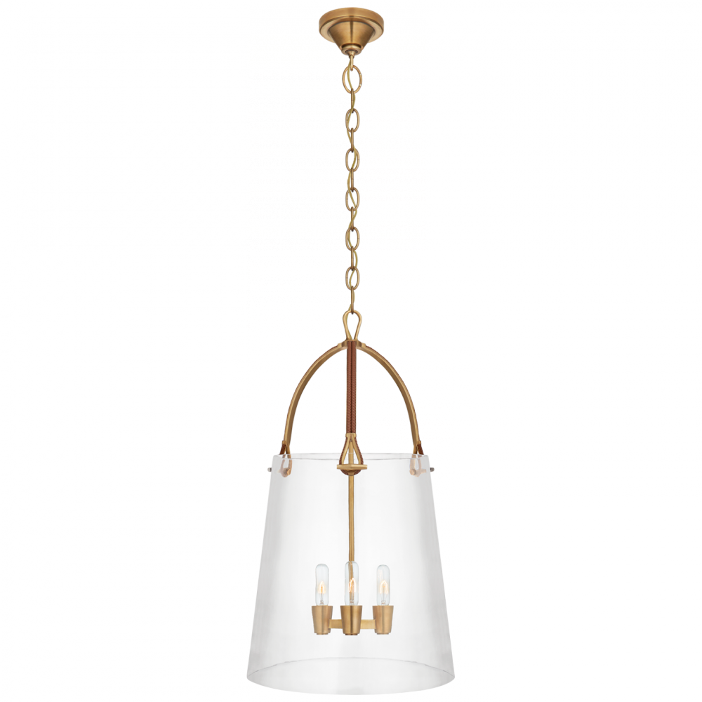 Ralph Lauren Julian Large Lantern Natural Brass and Saddle Leather