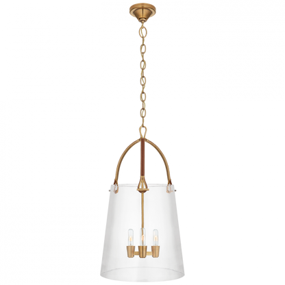Ralph Lauren Julian Large Lantern Natural Brass and Saddle Leather