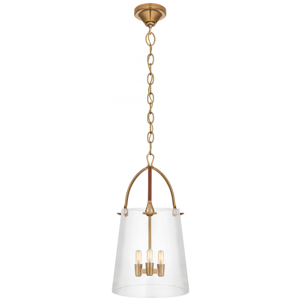 Ralph Lauren Julian Medium Lantern Natural Brass and Saddle Leather