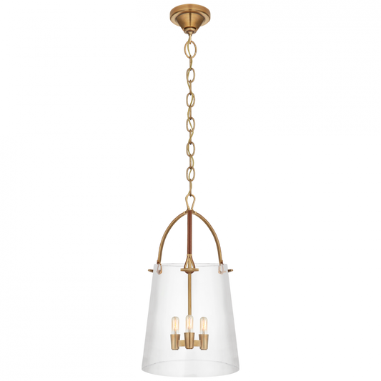 Ralph Lauren Julian Medium Lantern Natural Brass and Saddle Leather