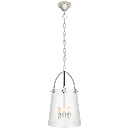 Ralph Lauren Julian Medium Lantern Polished Nickel and Chocolate Leather