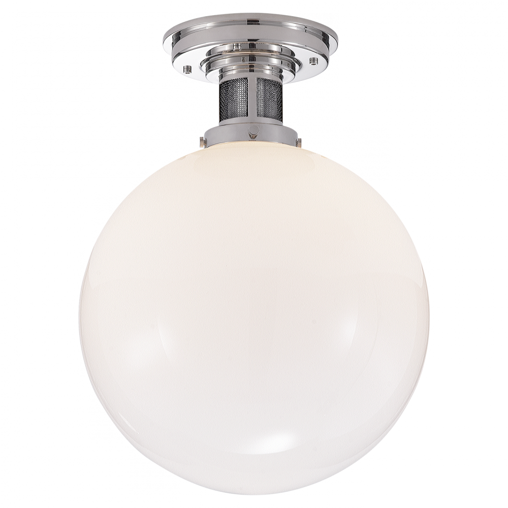 Ralph Lauren McCarren Medium Flush Mount Polished Nickel