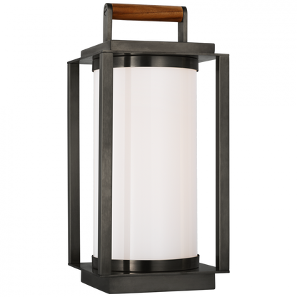 Ralph Lauren Northport Small LED Table Lantern Bronze and Teak