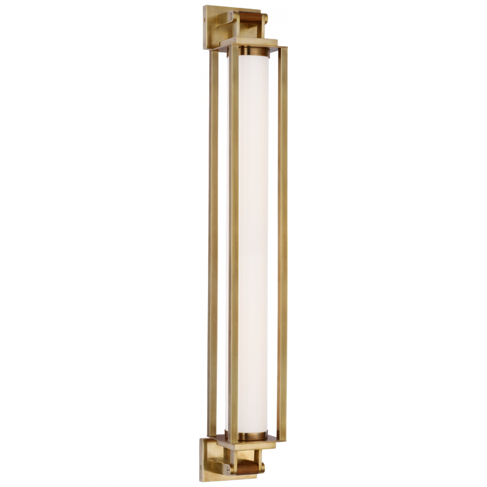 Ralph Lauren Northport 32-in LED Linear Sconce Natural Brass and Teak