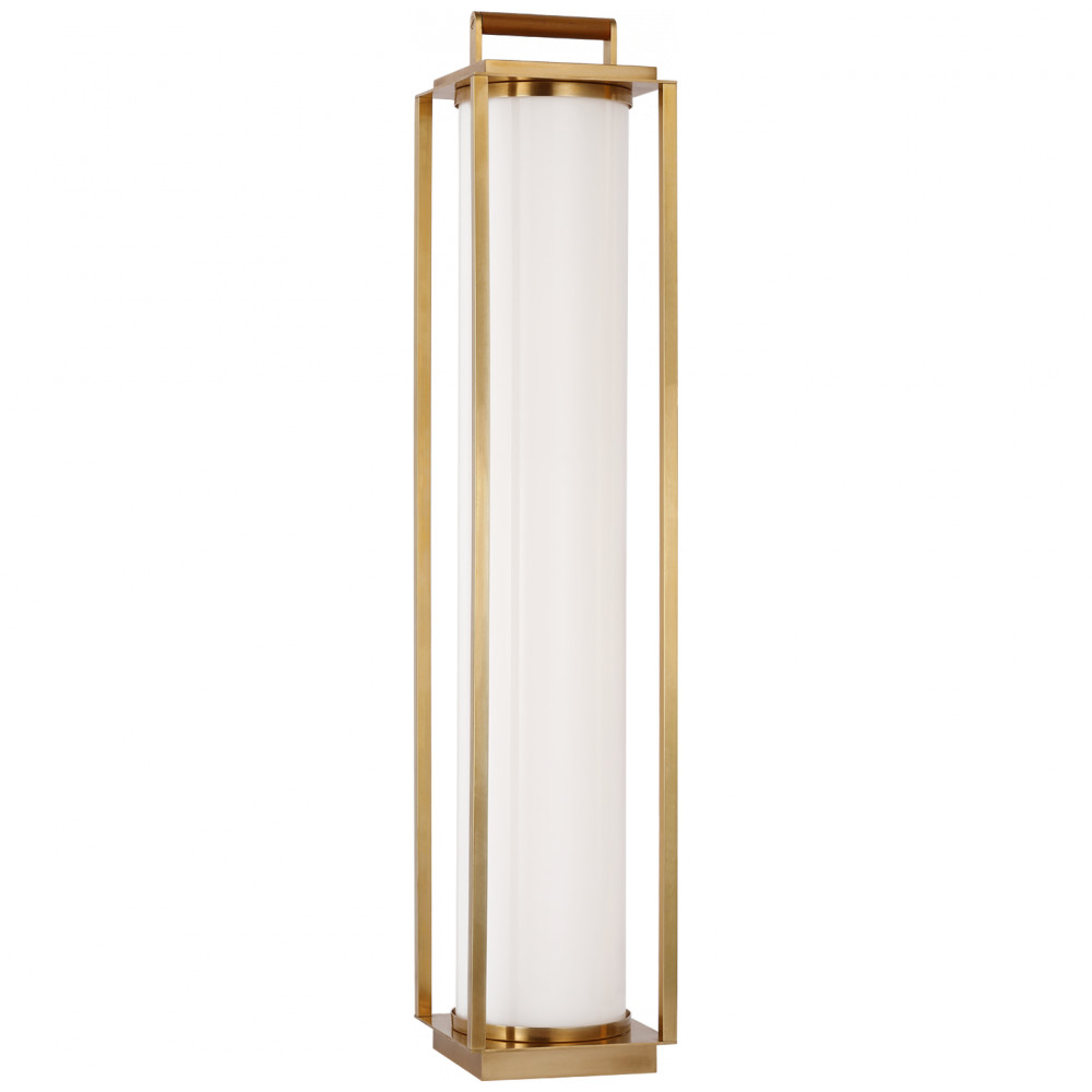 Ralph Lauren Northport LED Floor Lantern Natural Brass and Teak
