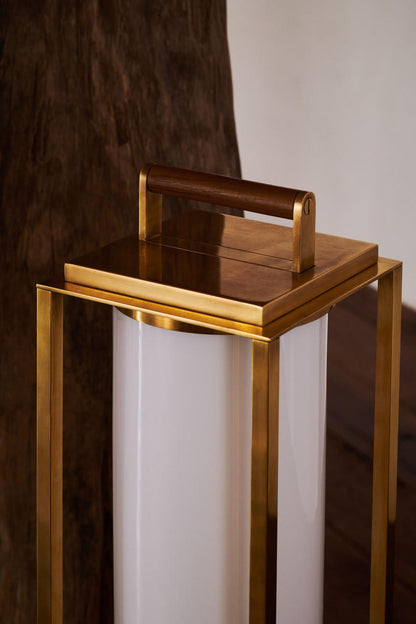 Ralph Lauren Northport LED Floor Lantern Bronze and Teak