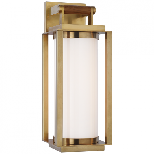 Ralph Lauren Northport Medium Bracketed LED Wall Lantern Natural Brass and Teak