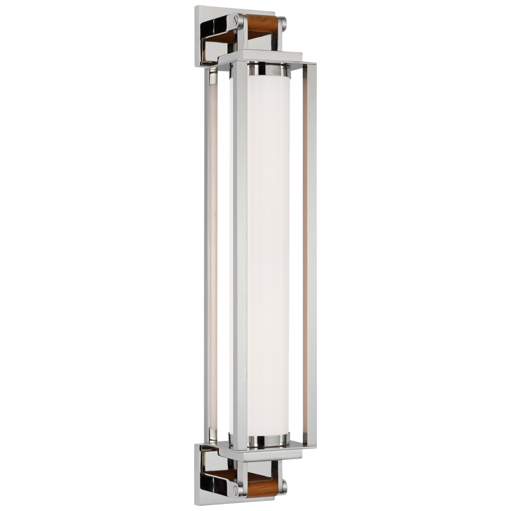 Ralph Lauren Northport 24-in LED Linear Sconce Polished Nickel and Teak