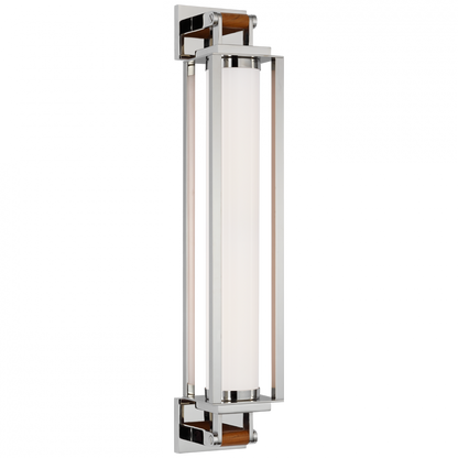 Ralph Lauren Northport 24-in LED Linear Sconce Polished Nickel and Teak