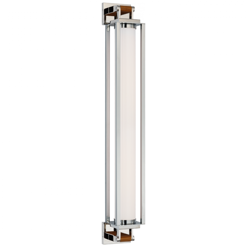 Ralph Lauren Northport 32-in LED Linear Sconce Polished Nickel and Teak