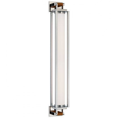 Ralph Lauren Northport 32-in LED Linear Sconce Polished Nickel and Teak