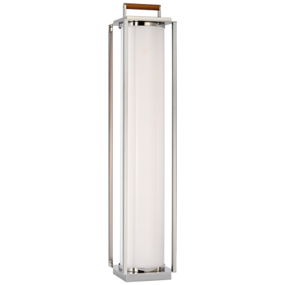 Ralph Lauren Northport Polished Nickel and Teak LED Floor Lantern