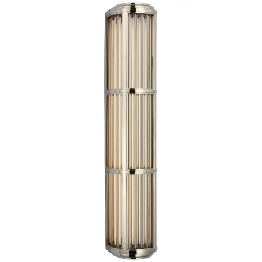 Ralph Lauren Perren Large LED Wall Sconce Polished Nickel and Glass Rods
