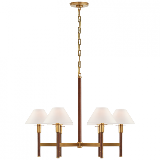 Ralph Lauren Radford Medium Chandelier Natural Brass and Natural Rift Oak
