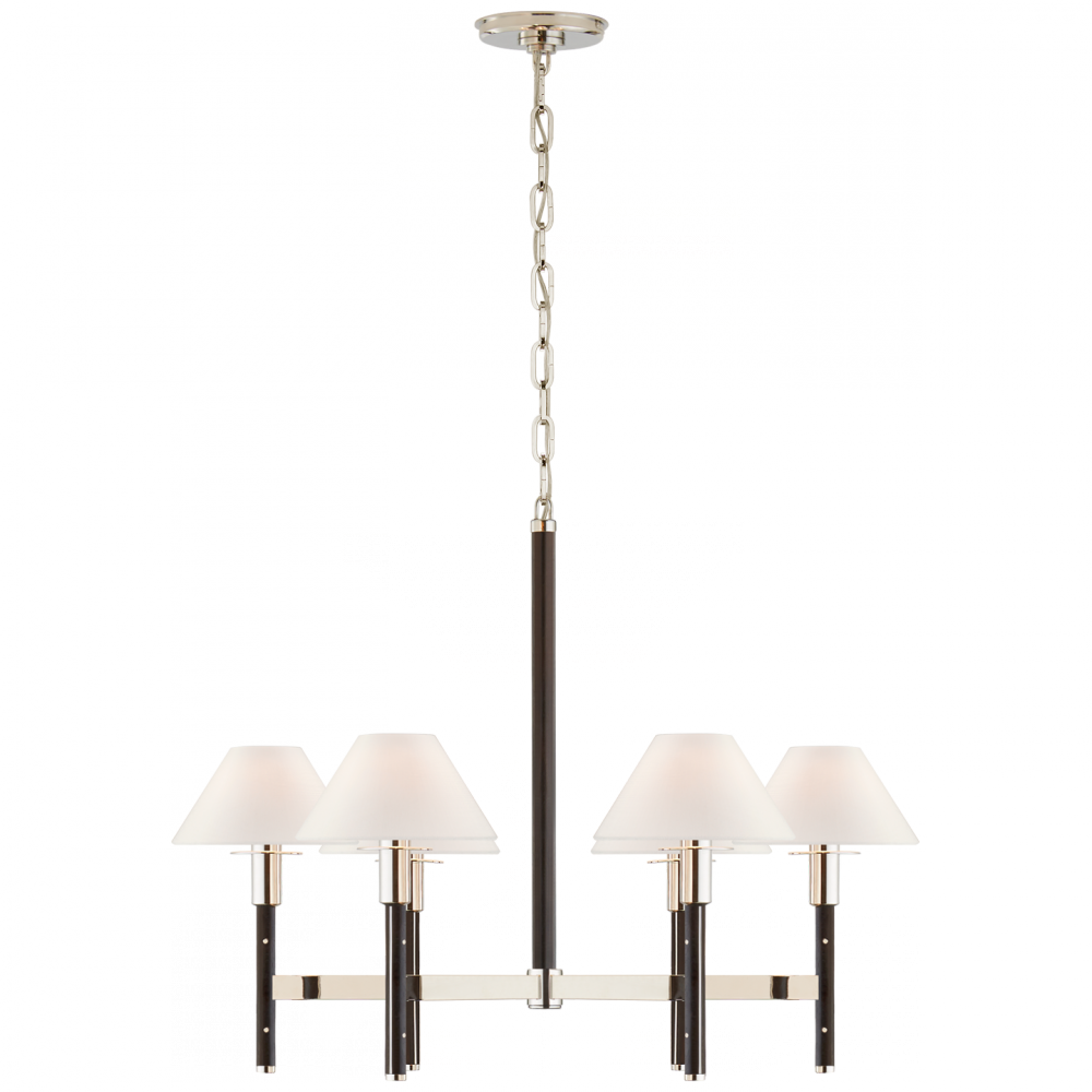 Ralph Lauren Radford Medium Chandelier Polished Nickel and Black Ebony