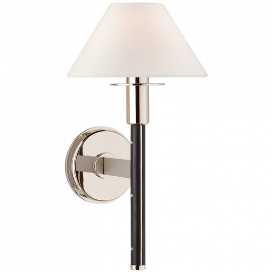 Ralph Lauren Radford Small Sconce Polished Nickel and Black Ebony