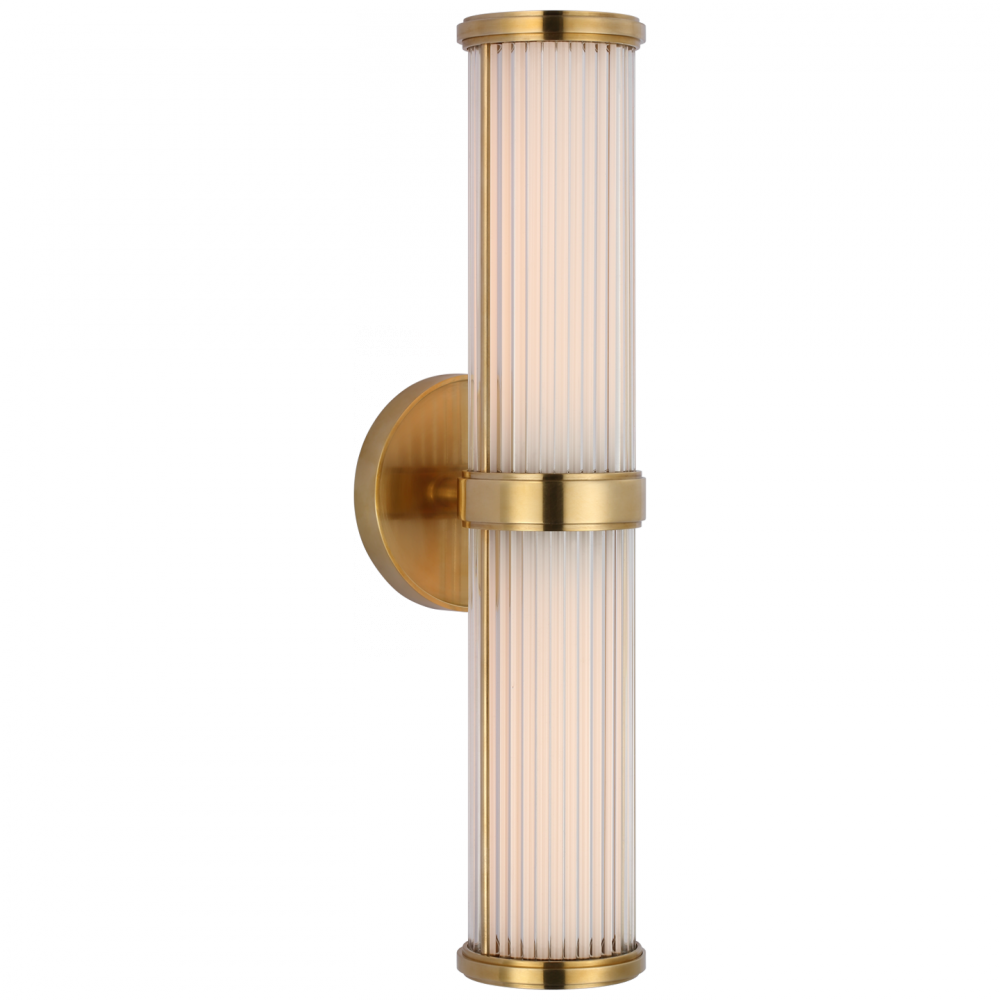 Ralph Lauren Ranier Double LED Bath Wall Sconce Natural Brass