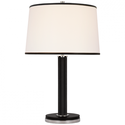 Ralph Lauren Riley Medium Table Lamp Polished Nickel and Chocolate Leather