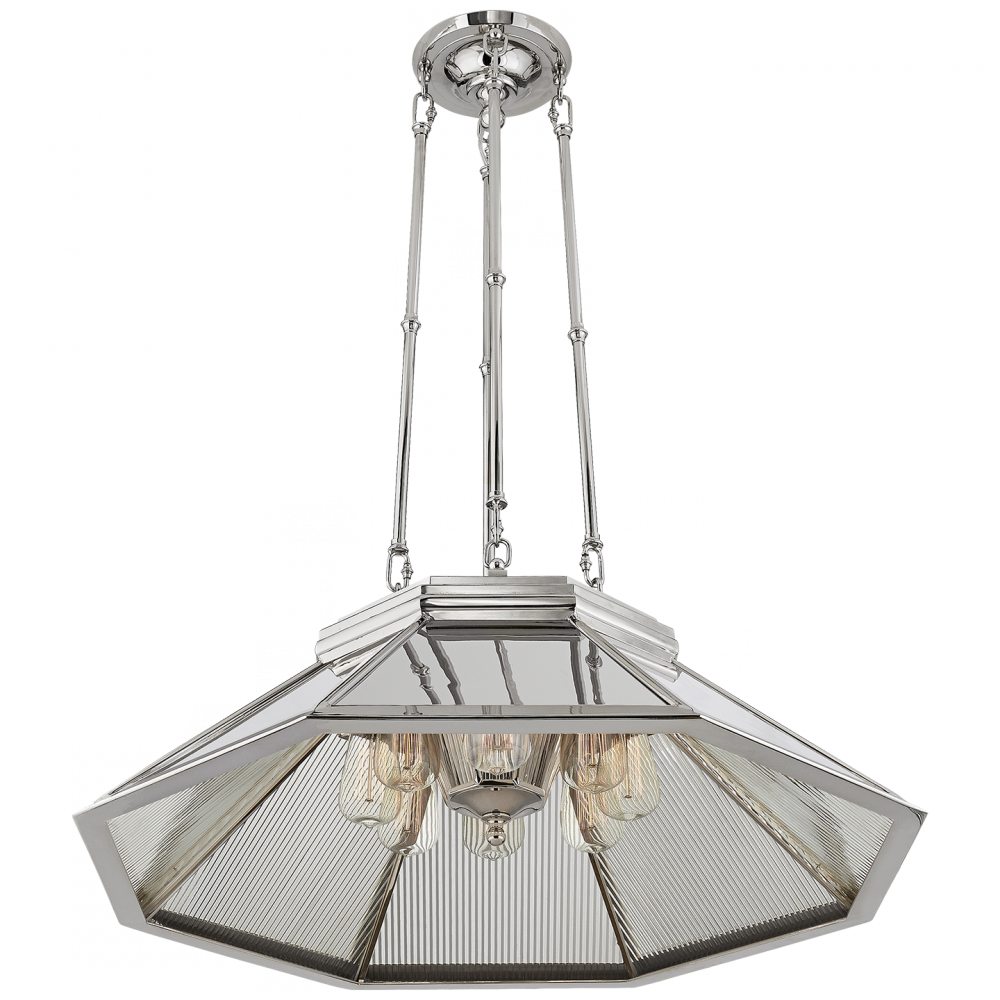 Ralph Lauren Rivington Medium Eight-Paneled Chandelier - Polished Nickel