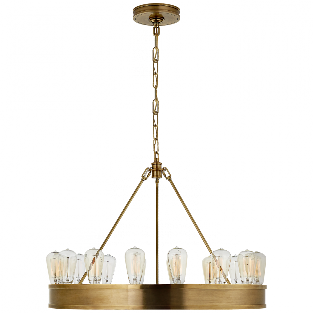 Ralph Lauren Roark 30" Modular Ring Chandelier - Natural Brass