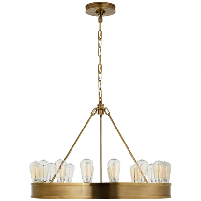 Ralph Lauren Roark 30" Modular Ring Chandelier - Natural Brass