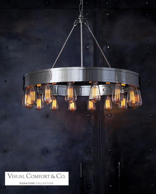 Ralph Lauren Roark 30-in Modular Ring Chandelier Aged Iron
