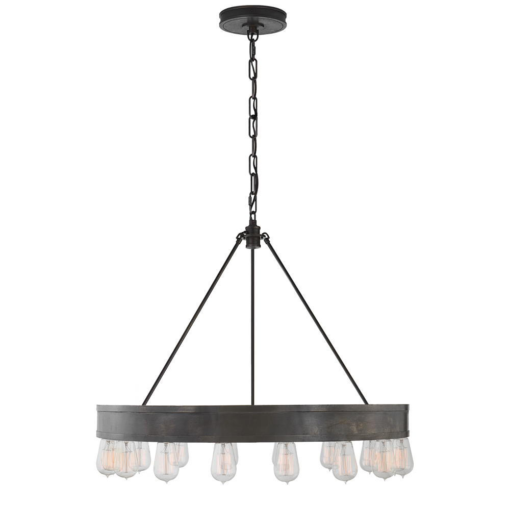 Ralph Lauren Roark 30-in Modular Ring Chandelier Natural Brass