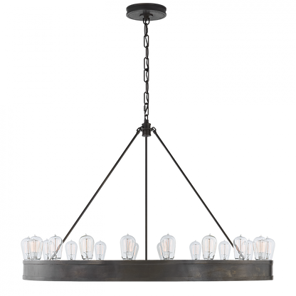 Ralph Lauren Roark 40-in Modular Ring Chandelier Aged Iron