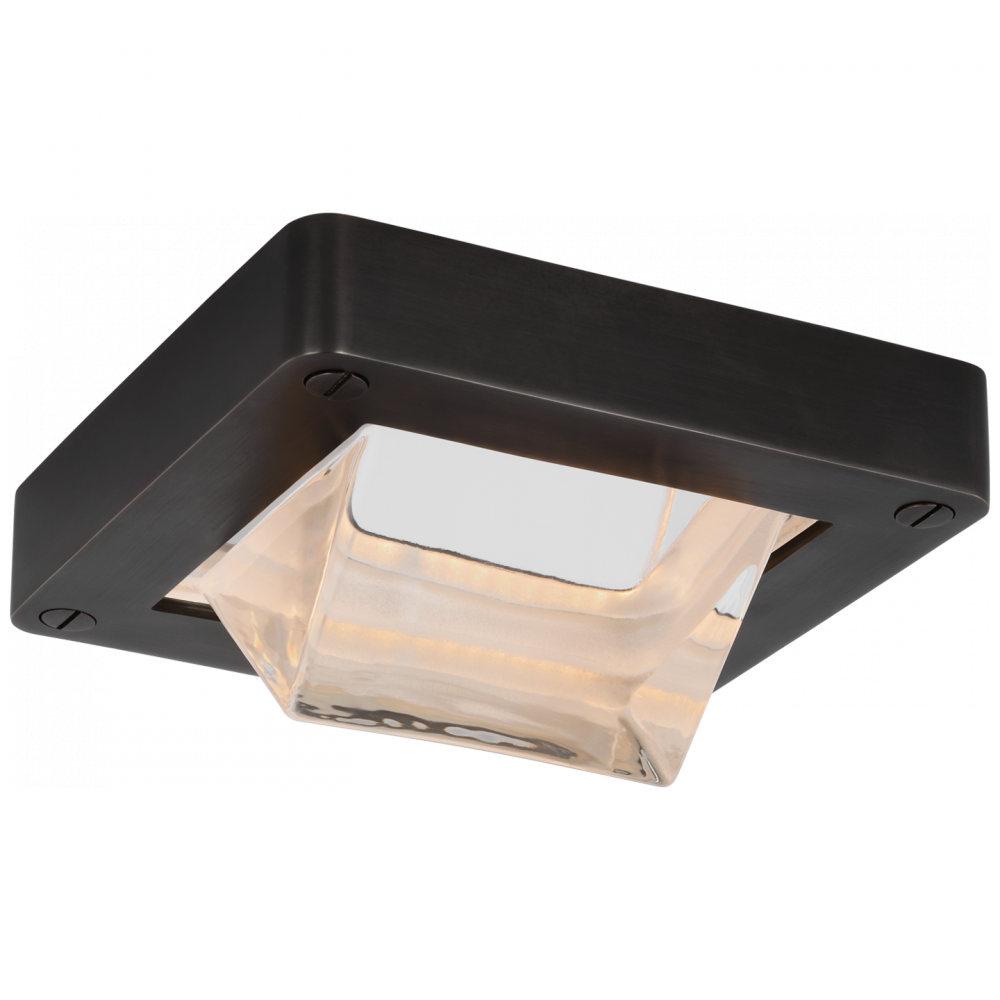 Ralph Lauren Rolland 5-in Solitaire LED Flush Mount Bronze and Clear Glass