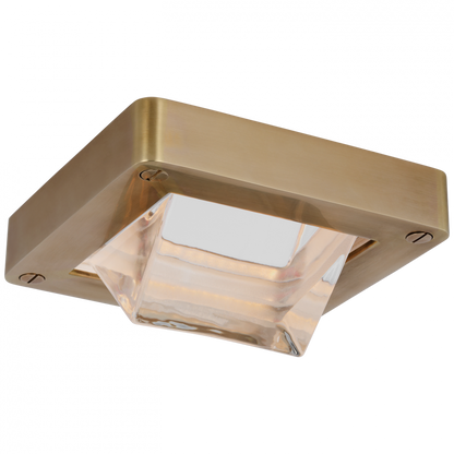 Ralph Lauren Rolland 5-in Solitaire LED Flush Mount Natural Brass and Clear Glass