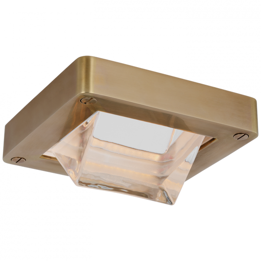 Ralph Lauren Rolland 5-in Solitaire LED Flush Mount Natural Brass and Clear Glass