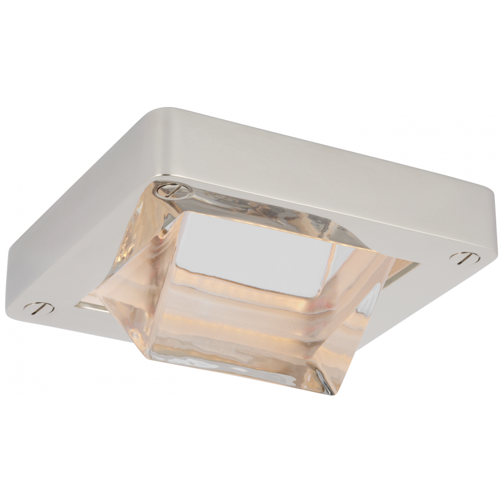 Ralph Lauren Rolland 5-in Solitaire LED Flush Mount Polished Nickel and Clear Glass